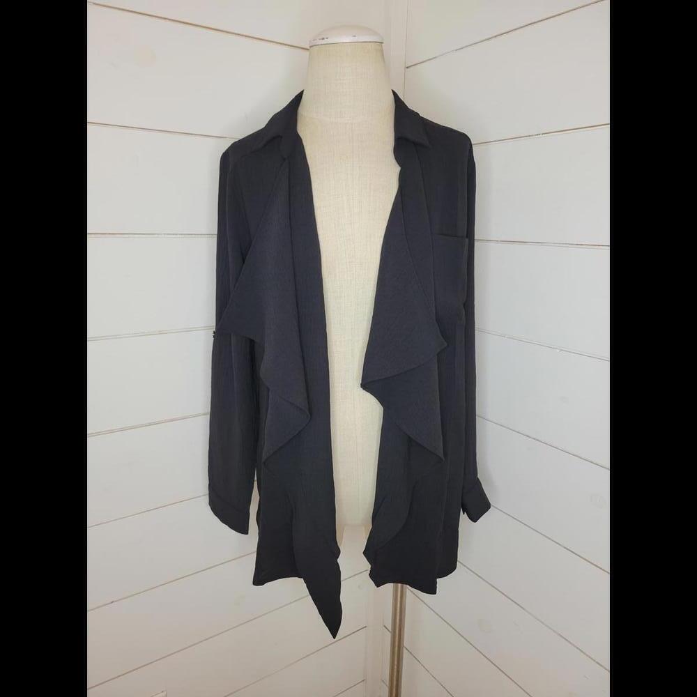 NWT Boutique Oddy black drape open cardigan